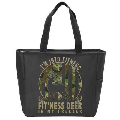 Funny IM Into Fitness FitNess Deer In My Freezer Deer Zip Tote Bag