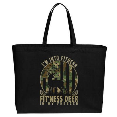 Funny IM Into Fitness FitNess Deer In My Freezer Deer Cotton Canvas Jumbo Tote