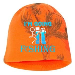 Fuck It IM Going Fishing Funny Fathers Day Fishing Lover Kati - Camo Knit Beanie