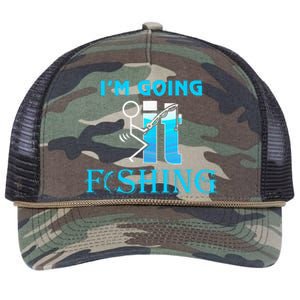 Fuck It IM Going Fishing Funny Fathers Day Fishing Lover Retro Rope Trucker Hat Cap