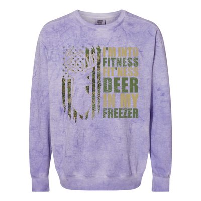 Funny IM Into Fitness FitNess Deer In My Freezer Deer Colorblast Crewneck Sweatshirt