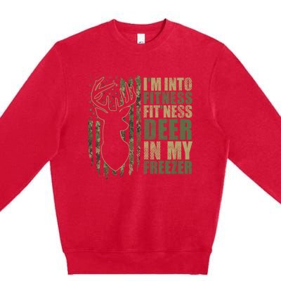 Funny IM Into Fitness FitNess Deer In My Freezer Deer Premium Crewneck Sweatshirt