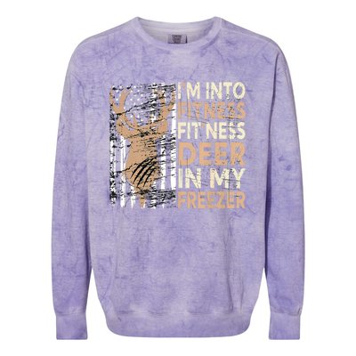 Funny IM Into Fitness FitNess Deer In My Freezer Deer Colorblast Crewneck Sweatshirt