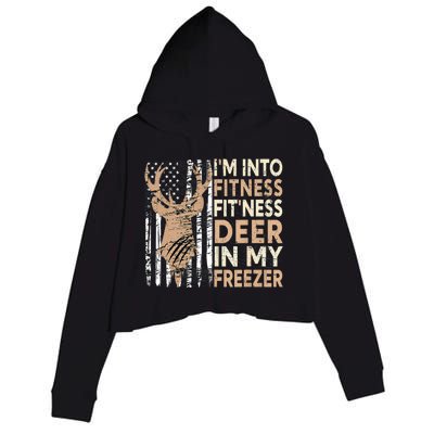 Funny IM Into Fitness FitNess Deer In My Freezer Deer Crop Fleece Hoodie