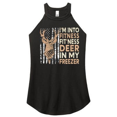 Funny IM Into Fitness FitNess Deer In My Freezer Deer Women's Perfect Tri Rocker Tank