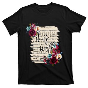 Floral It Is Well With My Soul Christian Religious T-Shirt