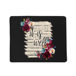 Floral It Is Well With My Soul Christian Religious Mousepad