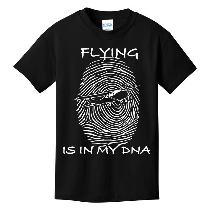 Flying Is In My Dna Pilot Present Flight Instructor Present Kids T-Shirt