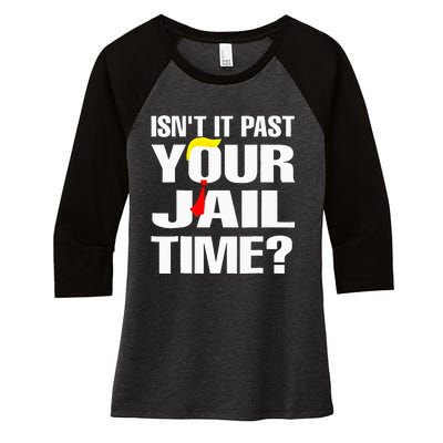 Funny Isnt It Past Your Jail Time Women's Tri-Blend 3/4-Sleeve Raglan Shirt