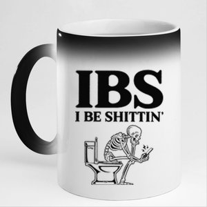 Funny Ibs I Be Shittin Skeleton 11oz Black Color Changing Mug