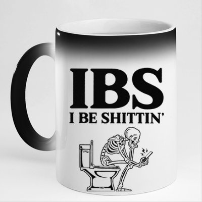 Funny Ibs I Be Shittin Skeleton 11oz Black Color Changing Mug