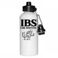 Funny Ibs I Be Shittin Skeleton Aluminum Water Bottle