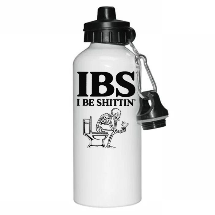 Funny Ibs I Be Shittin Skeleton Aluminum Water Bottle