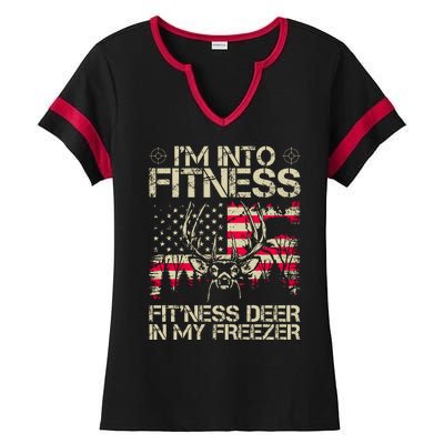 Funny I'm Into Fitness Hunting Ladies Halftime Notch Neck Tee