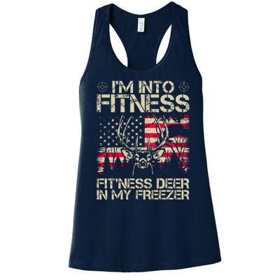 Funny I'm Into Fitness Hunting Women's Racerback Tank