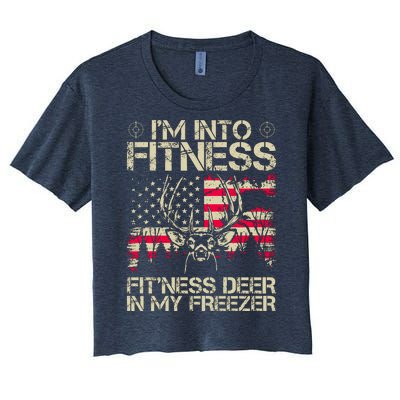 Funny I'm Into Fitness Hunting Women's Crop Top Tee