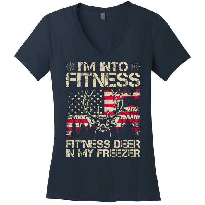 Funny I'm Into Fitness Hunting Women's V-Neck T-Shirt