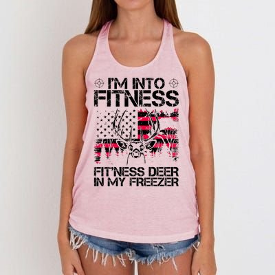 Funny I'm Into Fitness Hunting Women's Knotted Racerback Tank