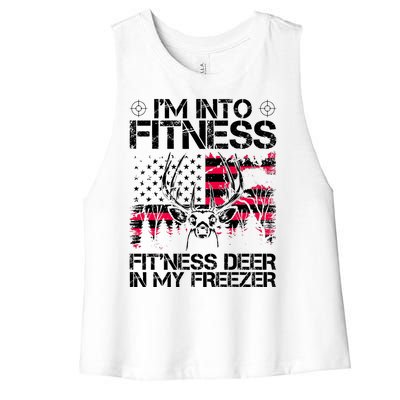 Funny I'm Into Fitness Hunting Women's Racerback Cropped Tank