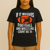 Funny If It Involves Football And Wrestling Count Me Fan T-Shirt