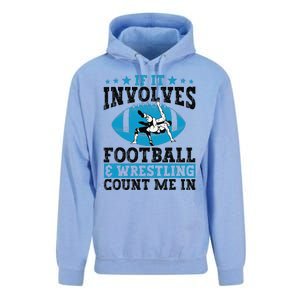 Funny If It Involves Football And Wrestling Count Me Fan Unisex Surf Hoodie