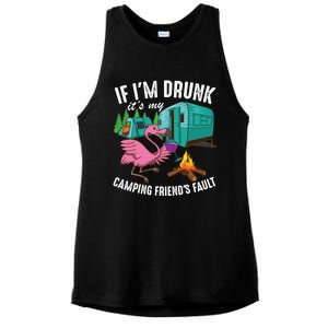 Funny If I'm Drunk It's My Friend's Fault Cool Campers Gift Ladies PosiCharge Tri-Blend Wicking Tank