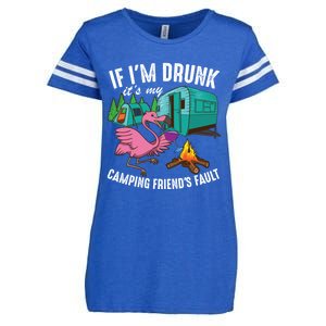 Funny If I'm Drunk It's My Friend's Fault Cool Campers Gift Enza Ladies Jersey Football T-Shirt