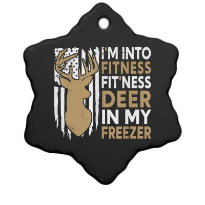 Funny IM Into Fitness FitNess Deer In My Freezer Deer Ceramic Star Ornament