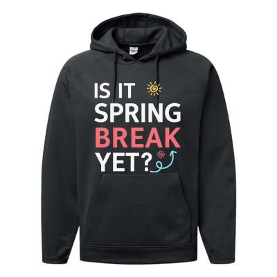 Funny Is It Spring Break Yet Floral Pattern Teacher Performance Fleece Hoodie