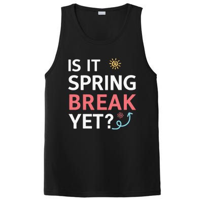 Funny Is It Spring Break Yet Floral Pattern Teacher PosiCharge Competitor Tank