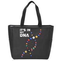 funny It's In My DNA  Pool Billiard Zip Tote Bag