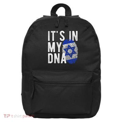 Funny It's In My Dna Israel Flag Fingerprint 16 in Basic Backpack