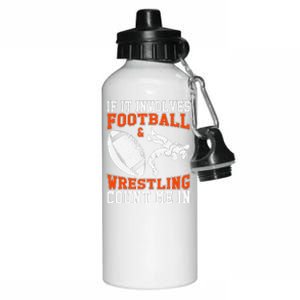 Funny If It Involves Football And Wrestling Count Me Fan Aluminum Water Bottle