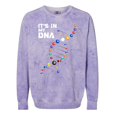 Funny Its In My Dna Pool Billiard Billiards Team Gift Colorblast Crewneck Sweatshirt