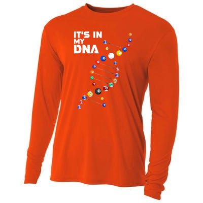 Funny Its In My Dna Pool Billiard Billiards Team Gift Cooling Performance Long Sleeve Crew