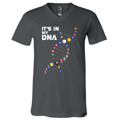 Funny Its In My Dna Pool Billiard Billiards Team Gift V-Neck T-Shirt