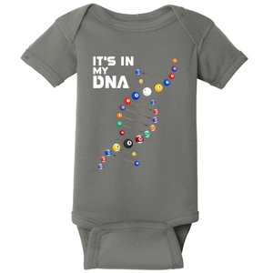 Funny Its In My Dna Pool Billiard Billiards Team Gift Baby Bodysuit