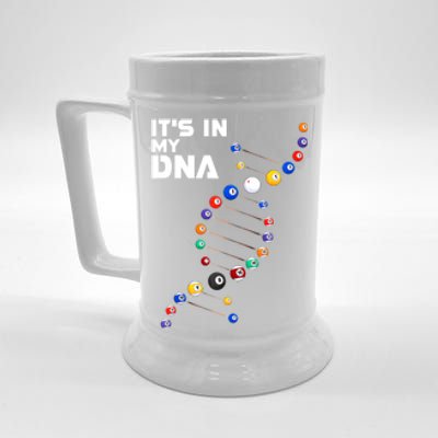 Funny Its In My Dna Pool Billiard Billiards Team Gift Beer Stein