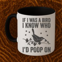 Funny If I Was A Bird I Know Who I'd Poop On Mug