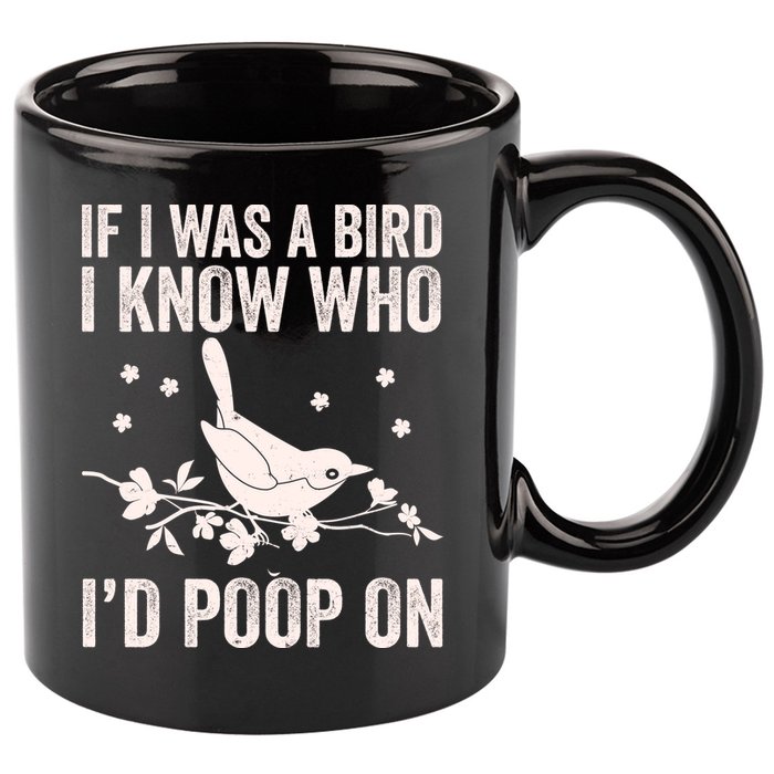 Funny If I Was A Bird I Know Who I'd Poop On 11oz C Handle Ceramic Mug