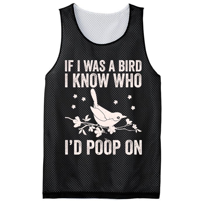 Funny If I Was A Bird I Know Who I'd Poop On Mesh Reversible Basketball Jersey Tank