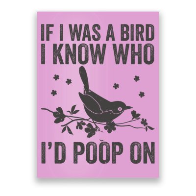 Funny If I Was A Bird I Know Who I'd Poop On Poster