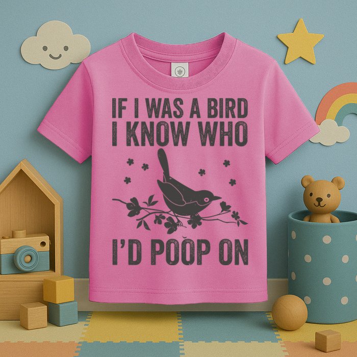 Funny If I Was A Bird I Know Who I'd Poop On Toddler T-Shirt