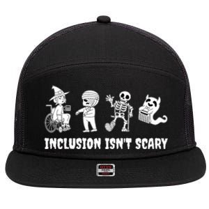 Funny Inclusion IsnT Scary Teacher Halloween 2024 7 Panel Mesh Trucker Snapback Hat