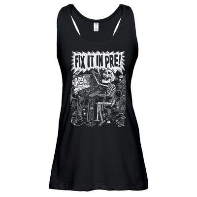 Fix It In Pre Skeleton Computer Bones Funny Ladies Essential Flowy Tank