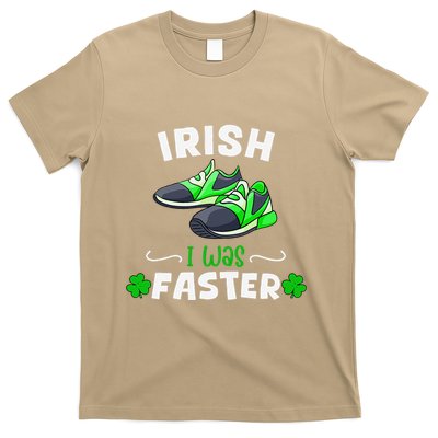 Funny Irish I Was Faster Shamrock Running Saint Patricks Day T-Shirt