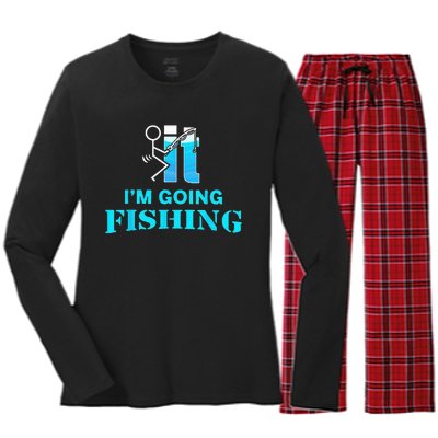 Fuck It I'm Going Fishing Women's Long Sleeve Flannel Pajama Set 