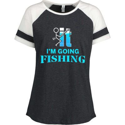 Fuck It I'm Going Fishing Enza Ladies Jersey Colorblock Tee