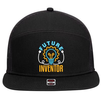 Future Inventor Inventing Innovator Creator Lightbulb Meaningful Gift 7 Panel Mesh Trucker Snapback Hat