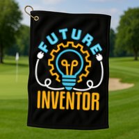 Future Inventor Inventing Innovator Creator Lightbulb Meaningful Gift Golf Towel